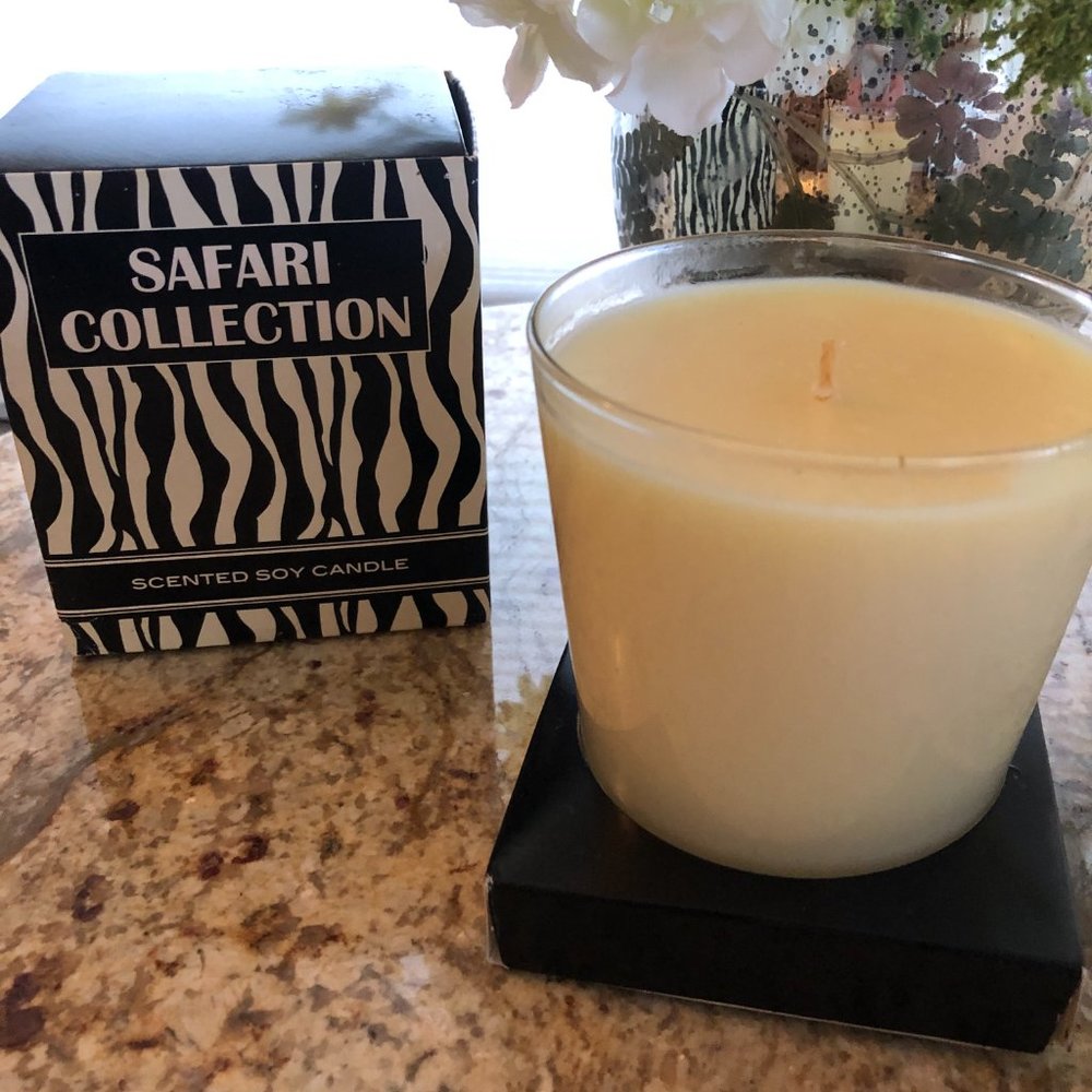 Safari Collection Linen Scented Natural Soy Candle 13 oz 65-Hour Burn Gift Boxed